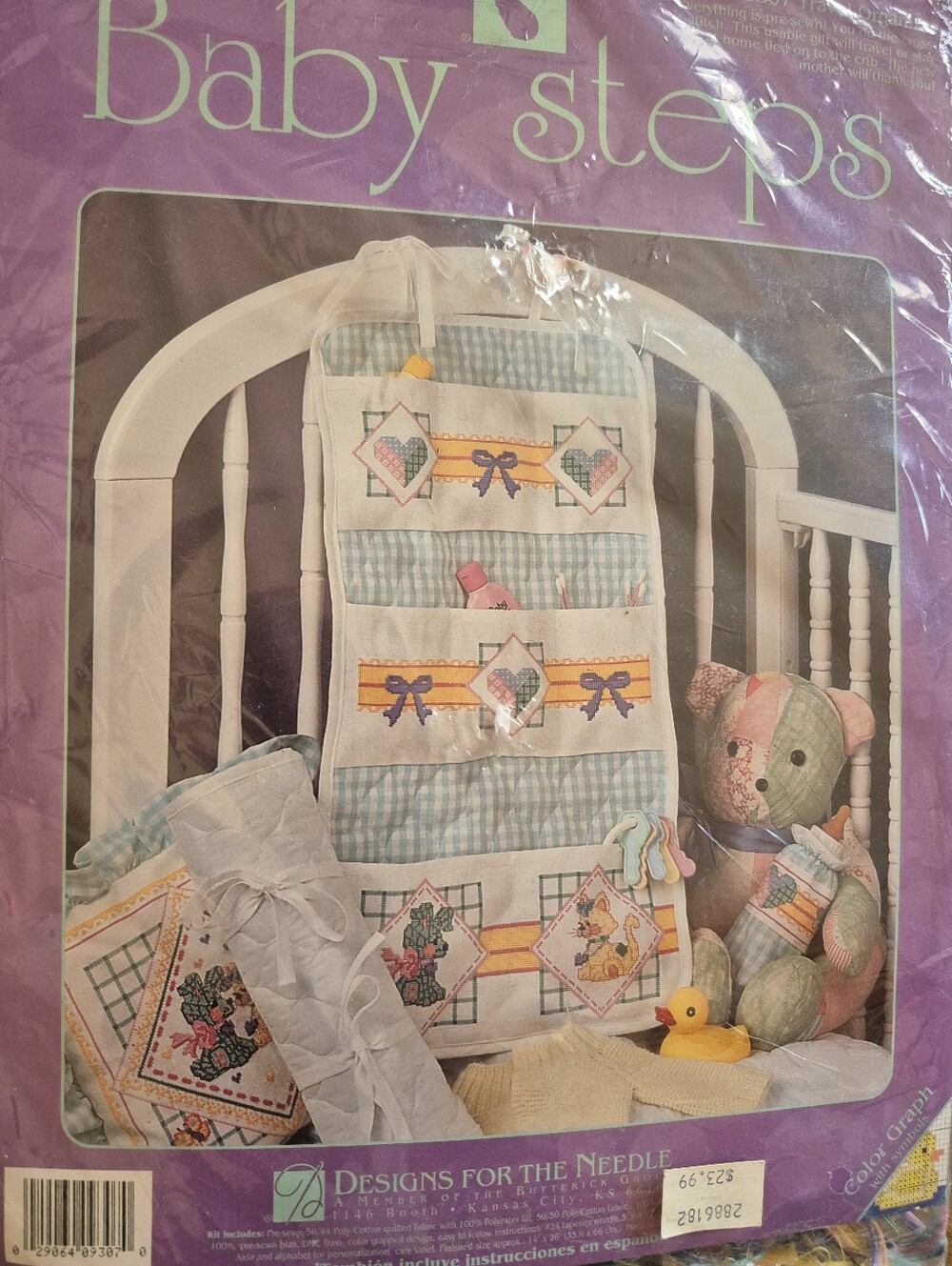Vintage X Stitch Kit For Nursery- Gingham Pup And Calico Kitten
